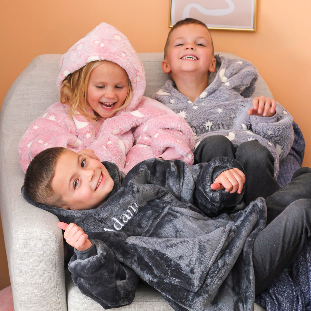 Personalised Kids Oversized Snuggly Winter Blanket Hoodie