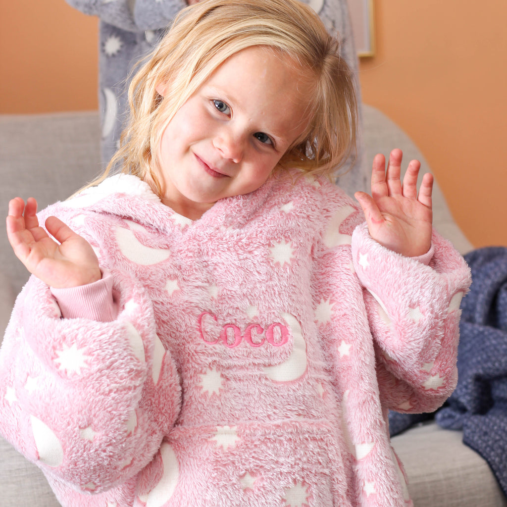 Personalised Kids Oversized Snuggly Winter Blanket Hoodie