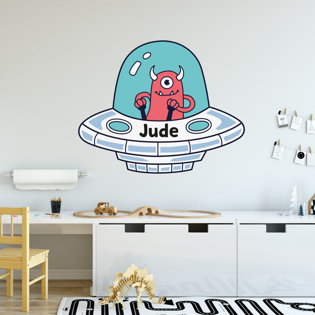 Personalised Alien Sticker For Kids Room Or Nursery Wall Decal Vinyl Gift For Boy Or Girl