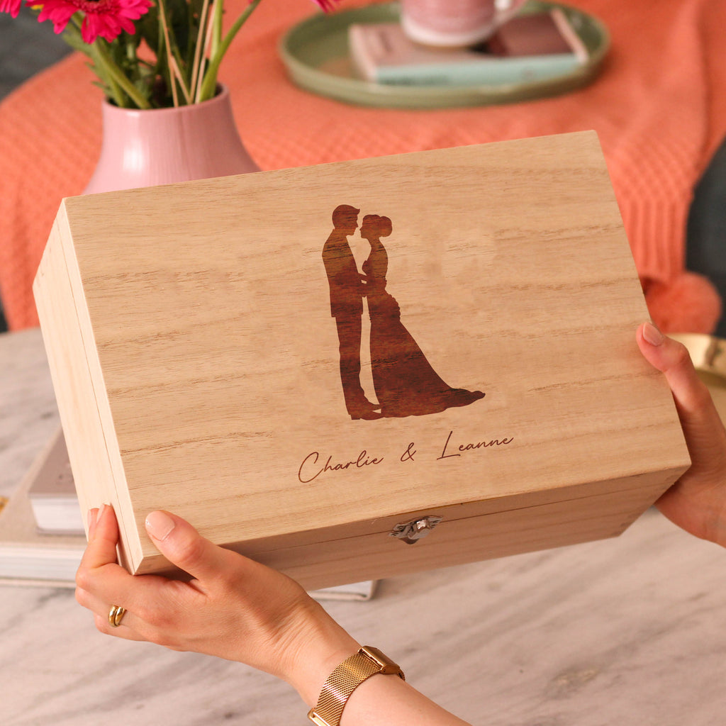 Personalised Wedding Memories Keepsake Box For Couples First Dance Anniversary Gift