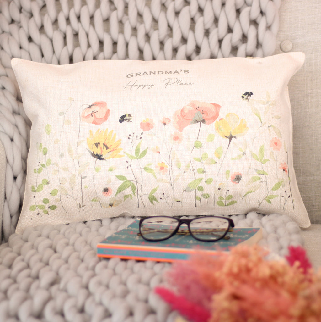 Personalised Wildflower Cushion Gift For Mum Or Grandma For Her Home