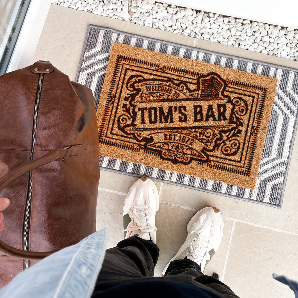 Personalised Brewery Doormat Gift For Dad Home Bar