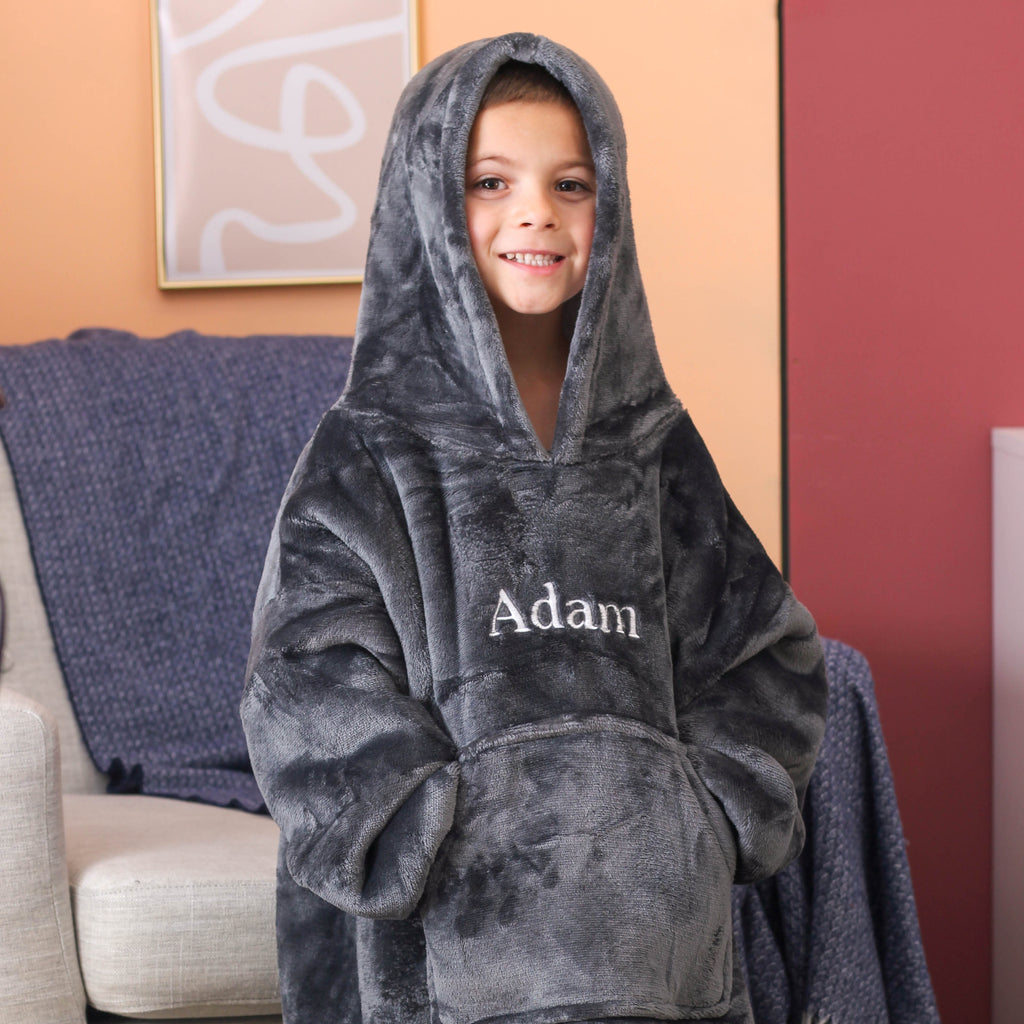 Personalised Kids Oversized Snuggly Winter Blanket Hoodie