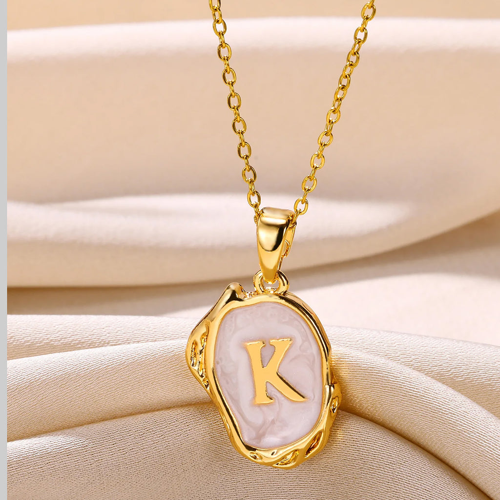 Personalised Gold Plated Initial Necklace Opel Jewellery Present Gift For Her