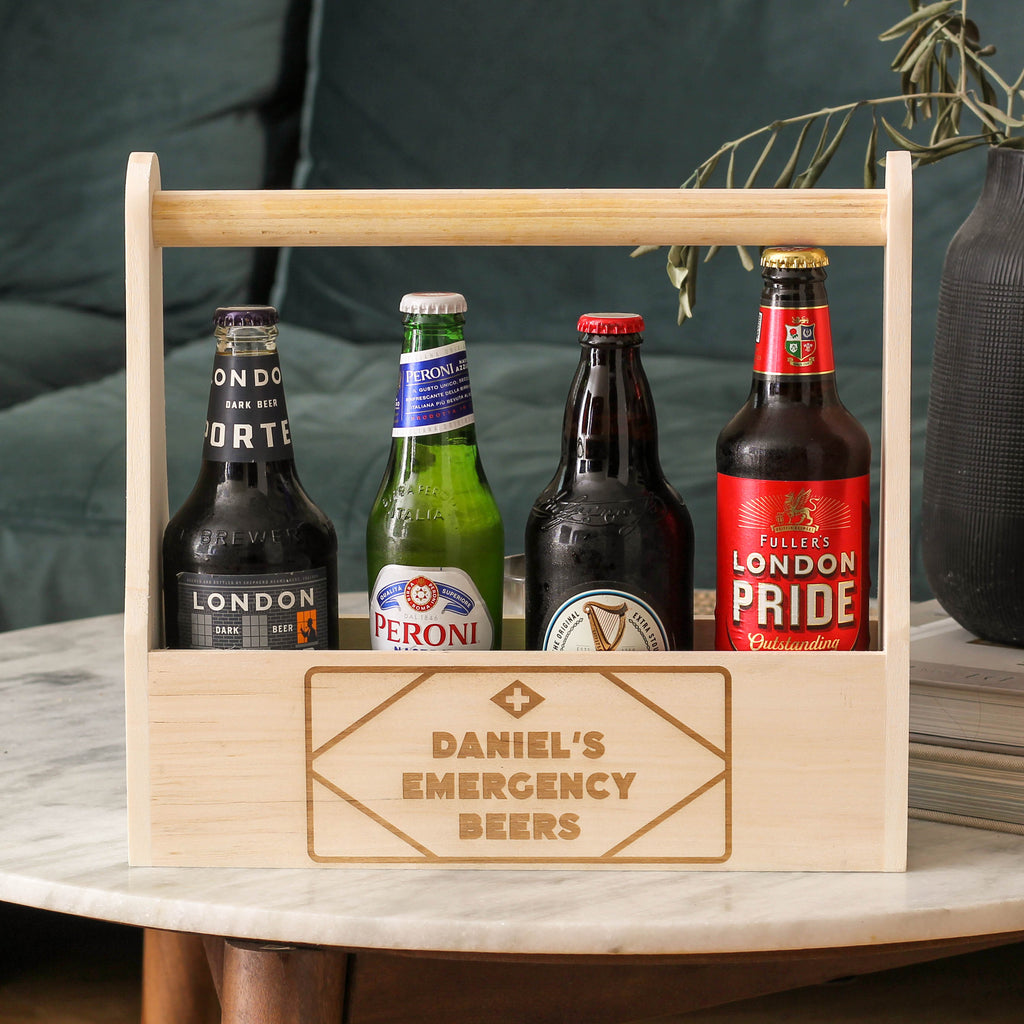 Personalised Emergency Beer Drink Box Gift For Him