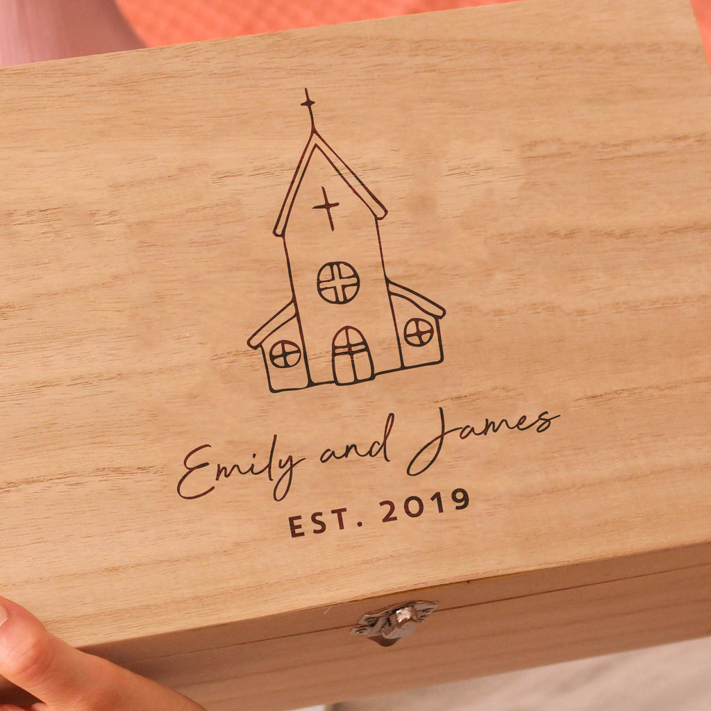 Personalised Church Wedding Keepsake Gift For Couples Anniversary