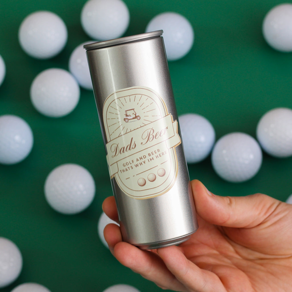 Personalised Beer Golf Tin With Matching Golf Balls