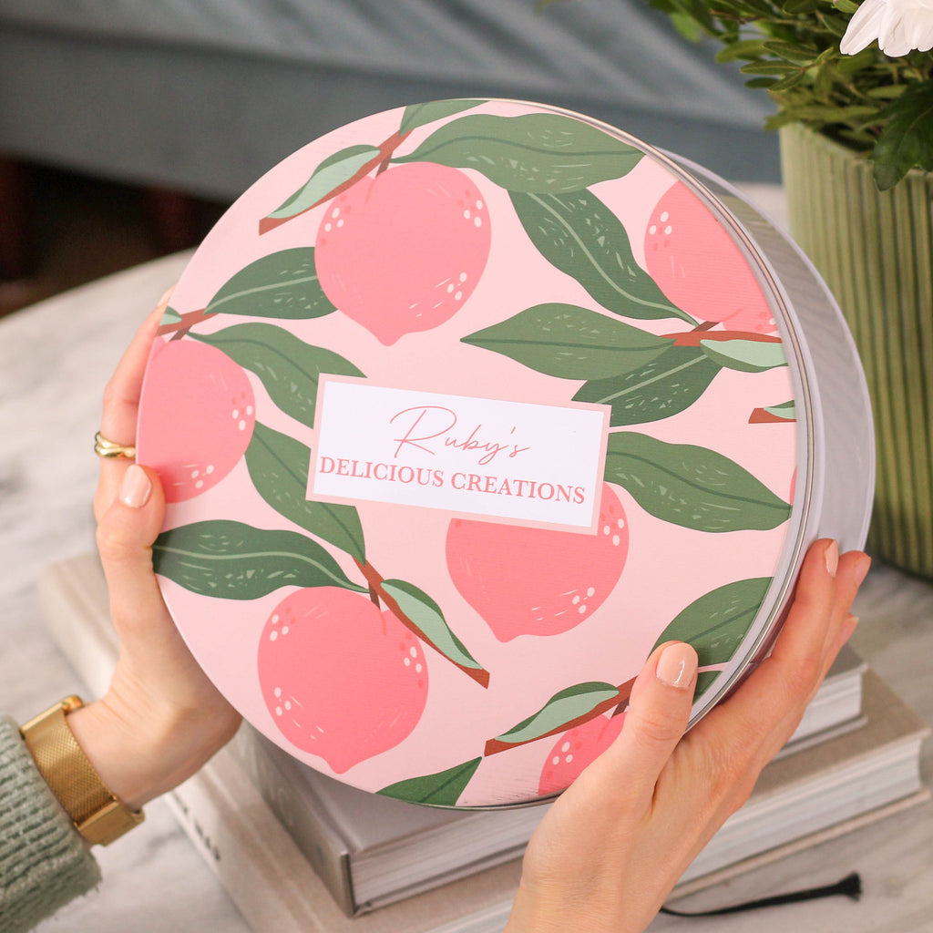 Personalised Botanical Floral Baking Cake Tin Gift