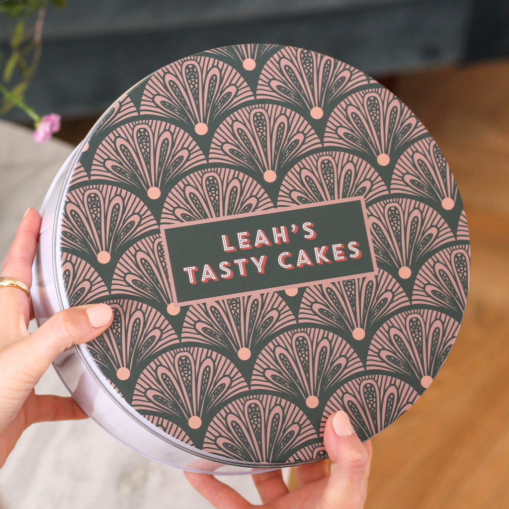 Personalised Art Deco Baking Cake Tin Gift Small And Large Bundle