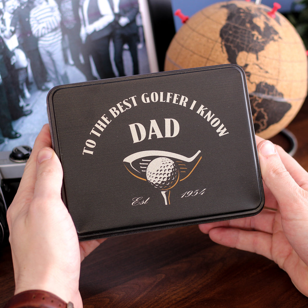 Personalised Best Golfer Tin For Dad