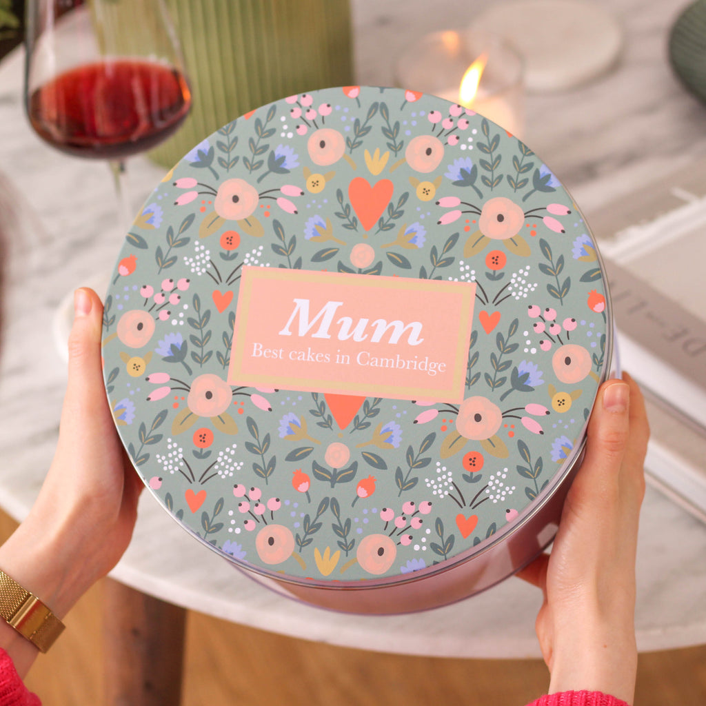 Personalised Floral Cake Tin Baking Gift For Her Small And Large Bundle