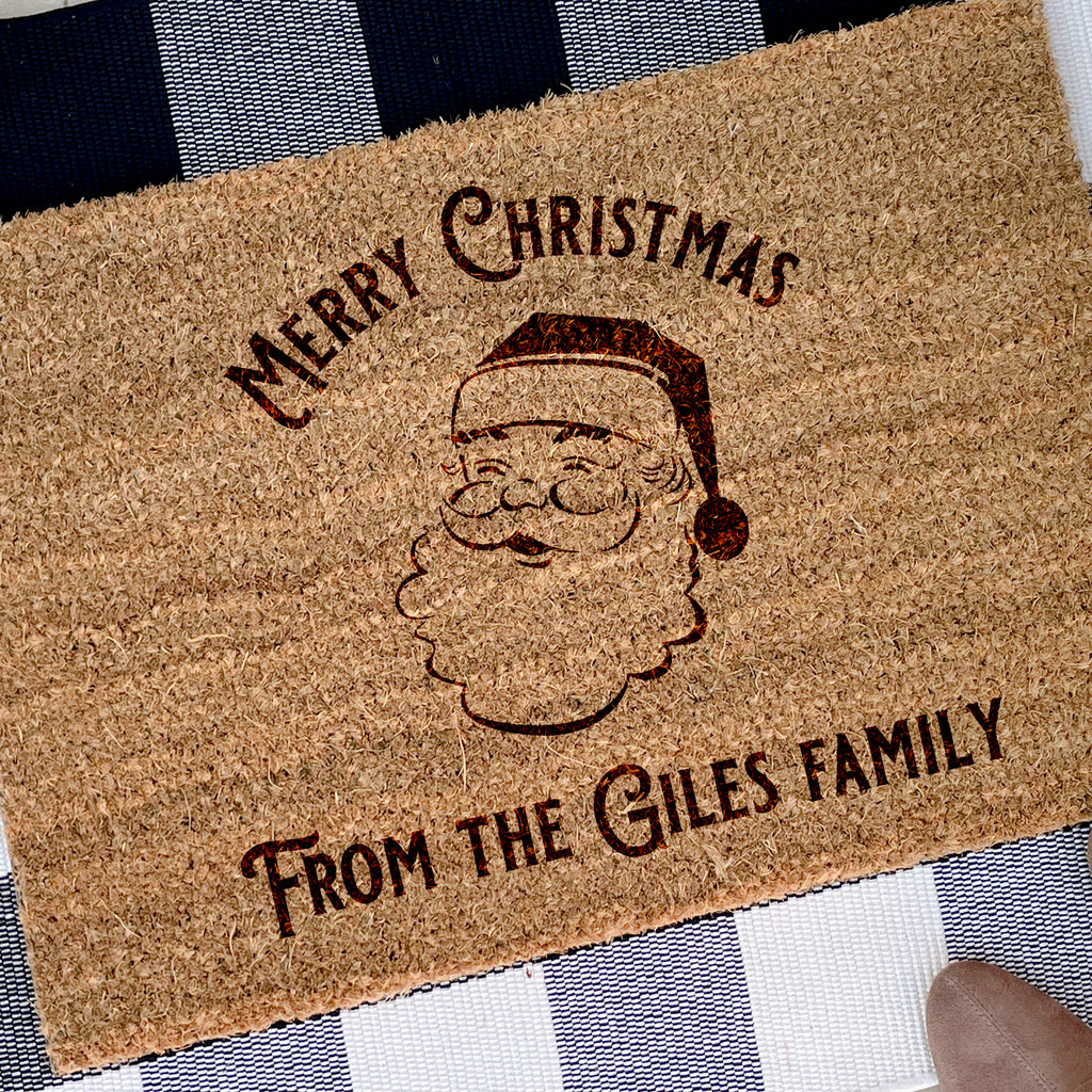 Personalised Santa Christmas Doormat Gift For Family Decoration Present