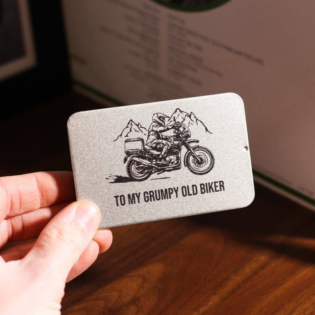 Personalised Adventure Motorbike Multi Tool Credit Card Sized Tin