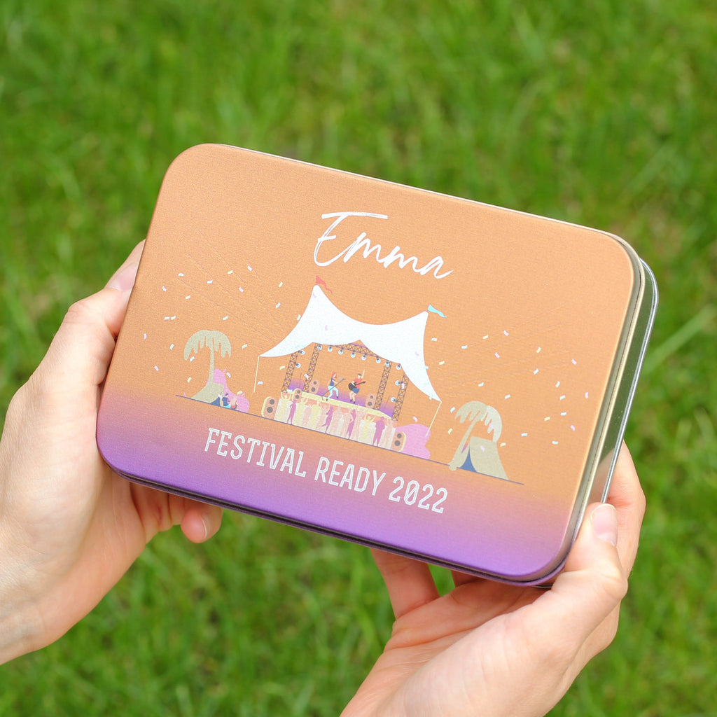 Personalised Music Festival Cutlery Tin Gift