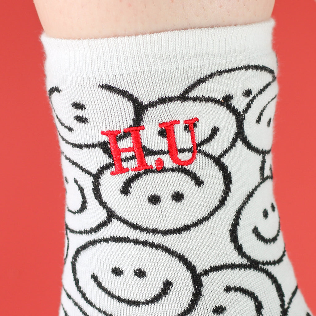 Personalised Black White Novelty Smiley Socks Gift