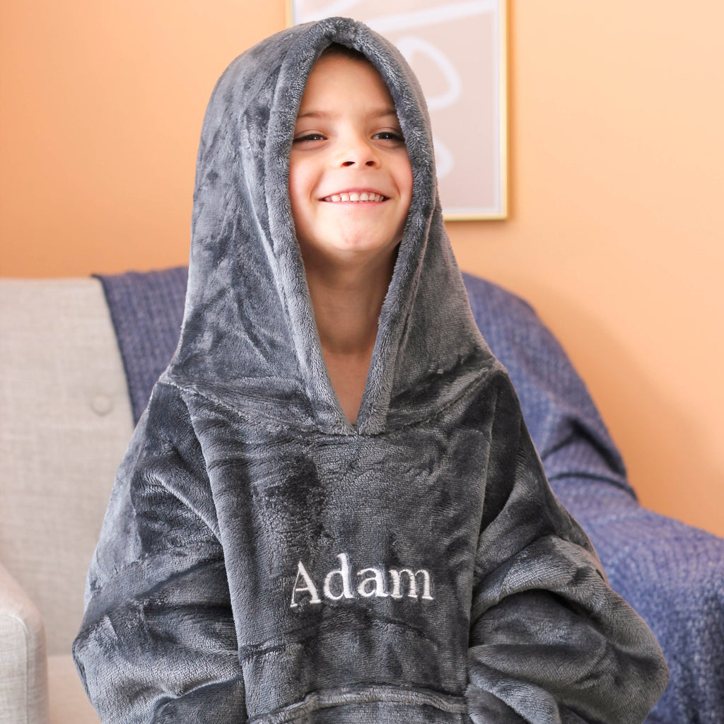 Personalised Kids Oversized Snuggly Winter Blanket Hoodie