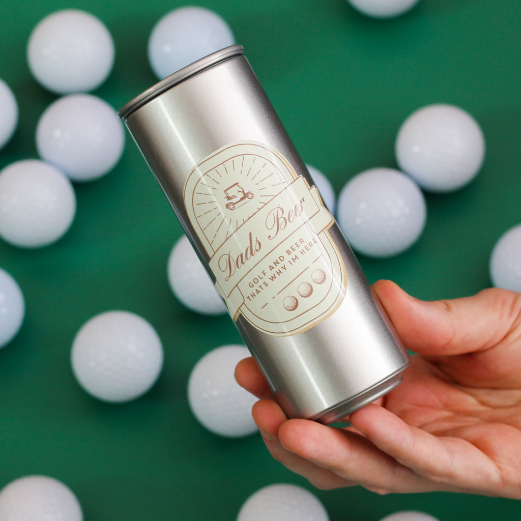 Personalised Beer Golf Tin With Matching Golf Balls