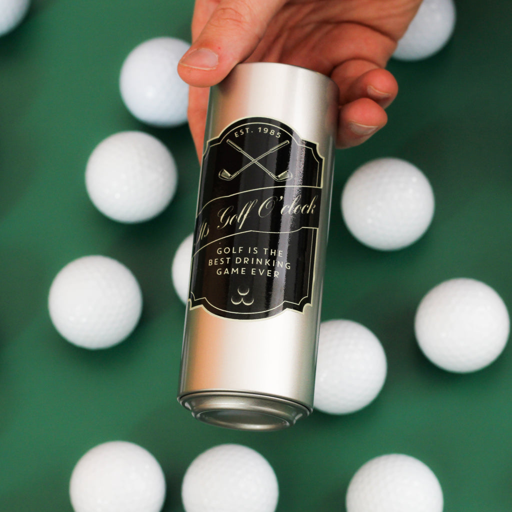 Personalised Golf Or Beer Can Gift With Matching Balls