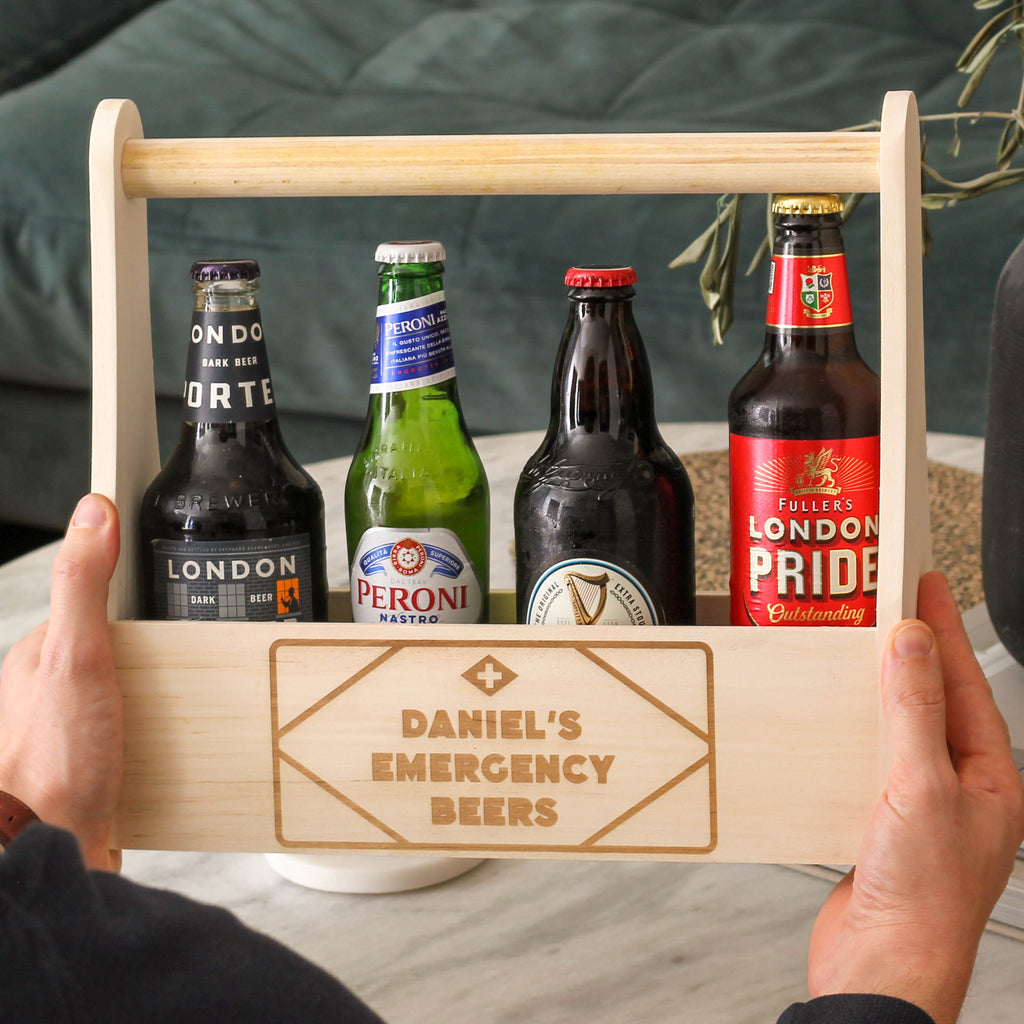 Personalised Emergency Beer Drink Box Gift For Him