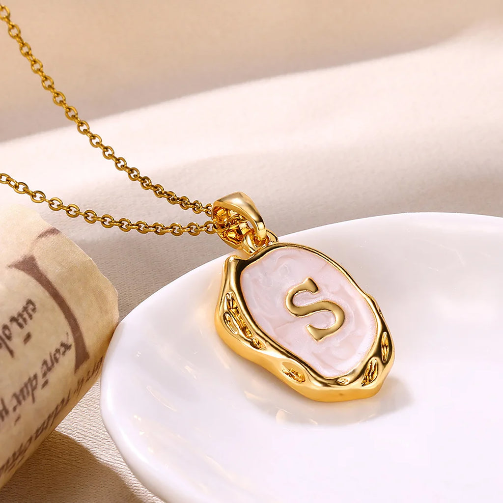 Personalised Gold Plated Initial Necklace Opel Jewellery Present Gift For Her