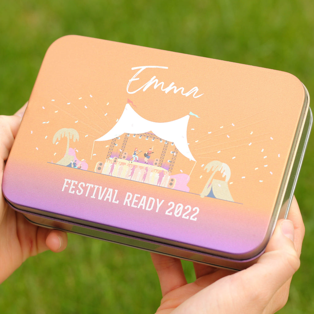 Personalised Music Festival Cutlery Tin Gift