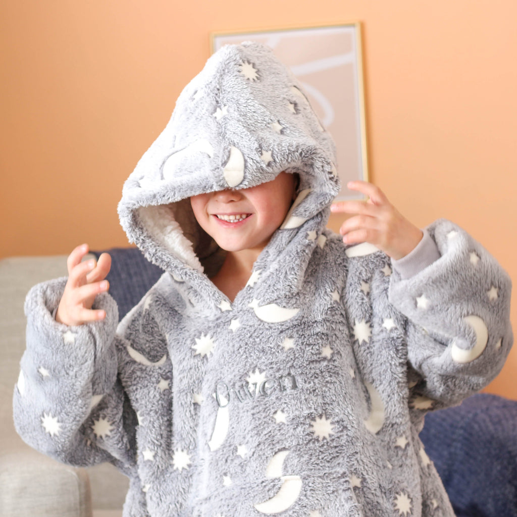 Personalised Kids Oversized Snuggly Winter Blanket Hoodie