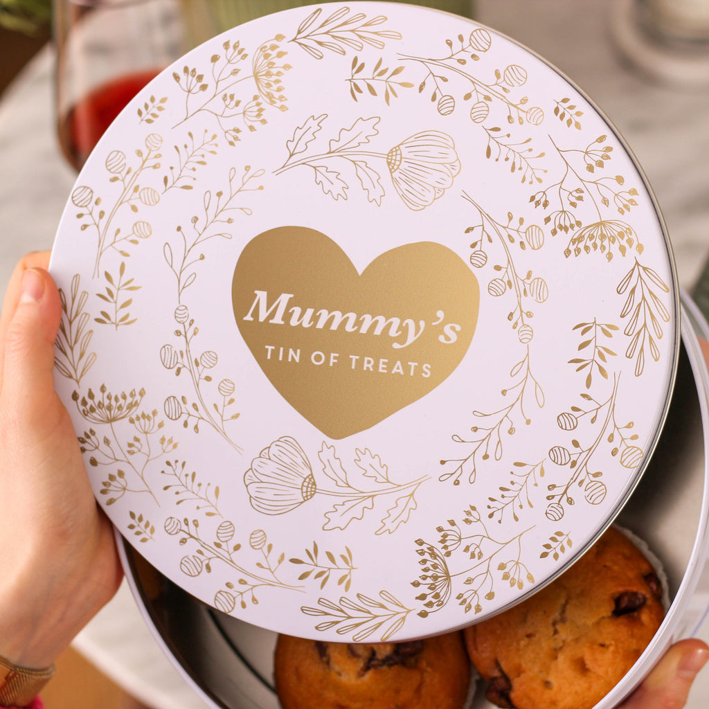 Personalised Gold Floral Cake Baking Tin For Mum Small And Large Bundle