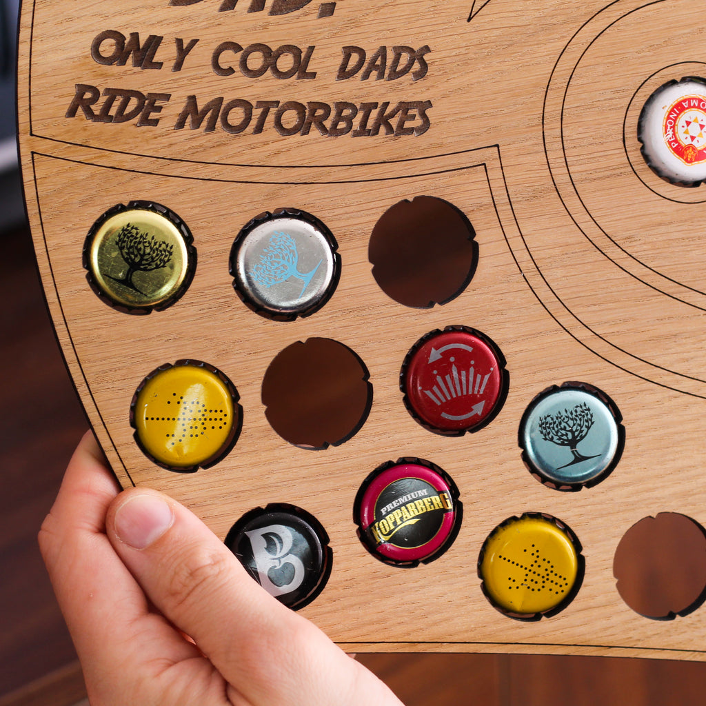 Personalised Motorbike Helmet Bottle Cap Collector Dad