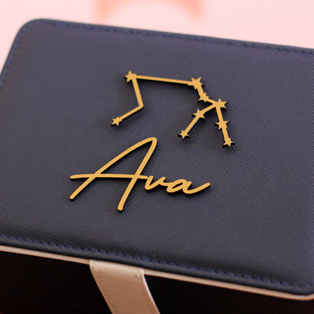 Personalised Gold Star Sign Jewellery Box