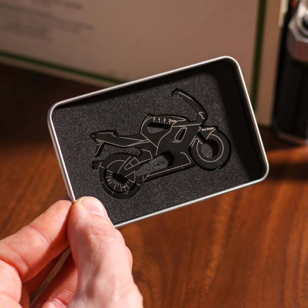 Personalised Motorbike Multi Tool Bottle Opener Credit Card Sized Gift For Him