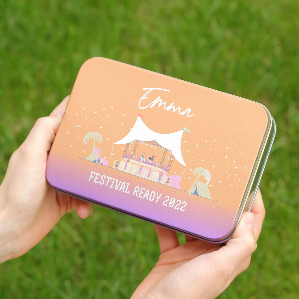 Personalised Music Festival Cutlery Tin Gift