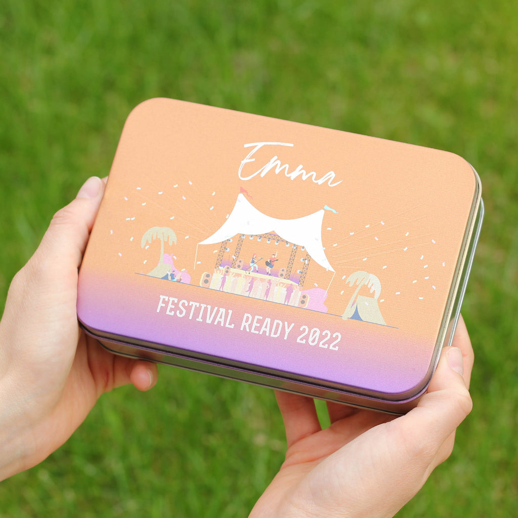 Personalised Music Festival Cutlery Tin Gift