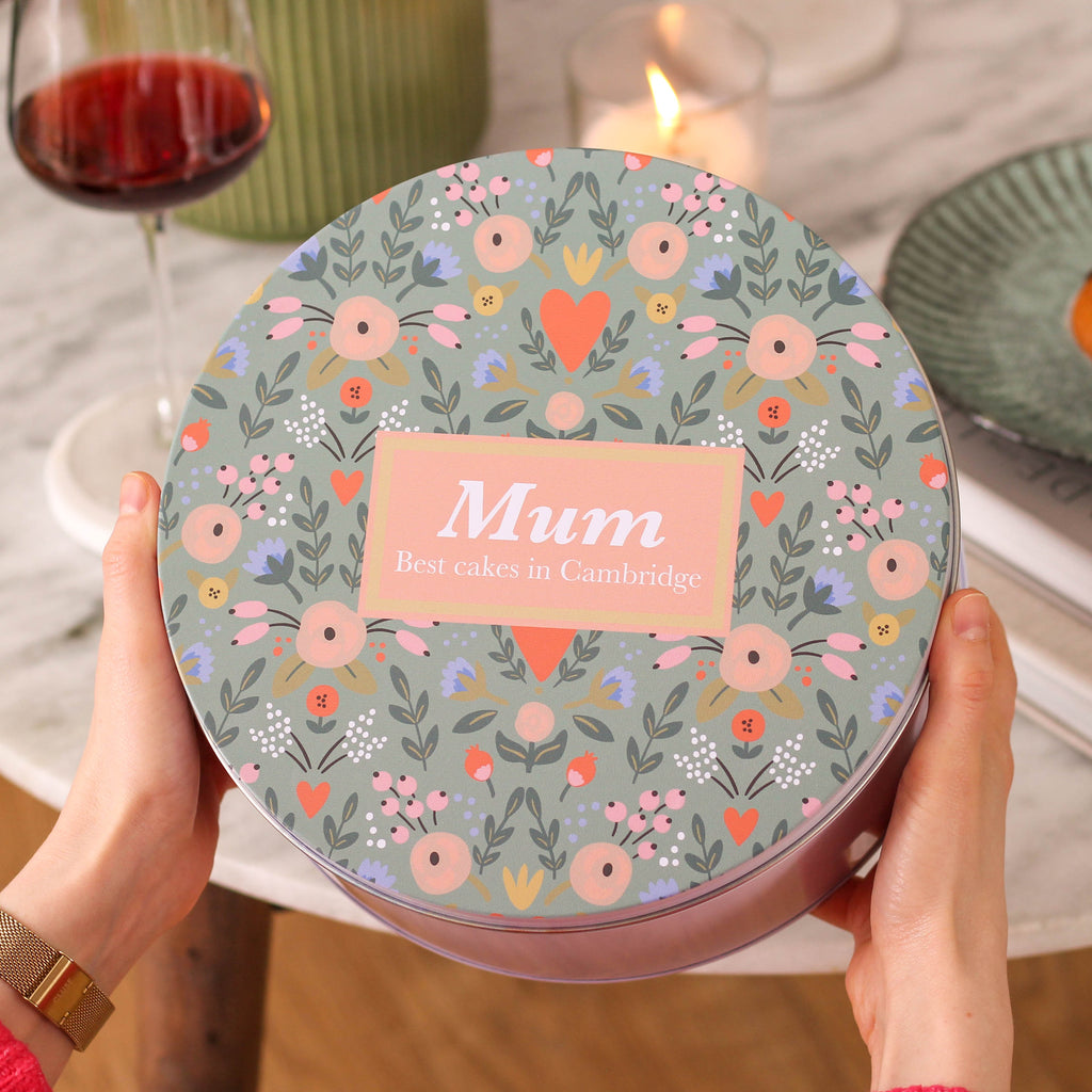 Personalised Floral Cake Tin Baking Gift For Her Small And Large Bundle