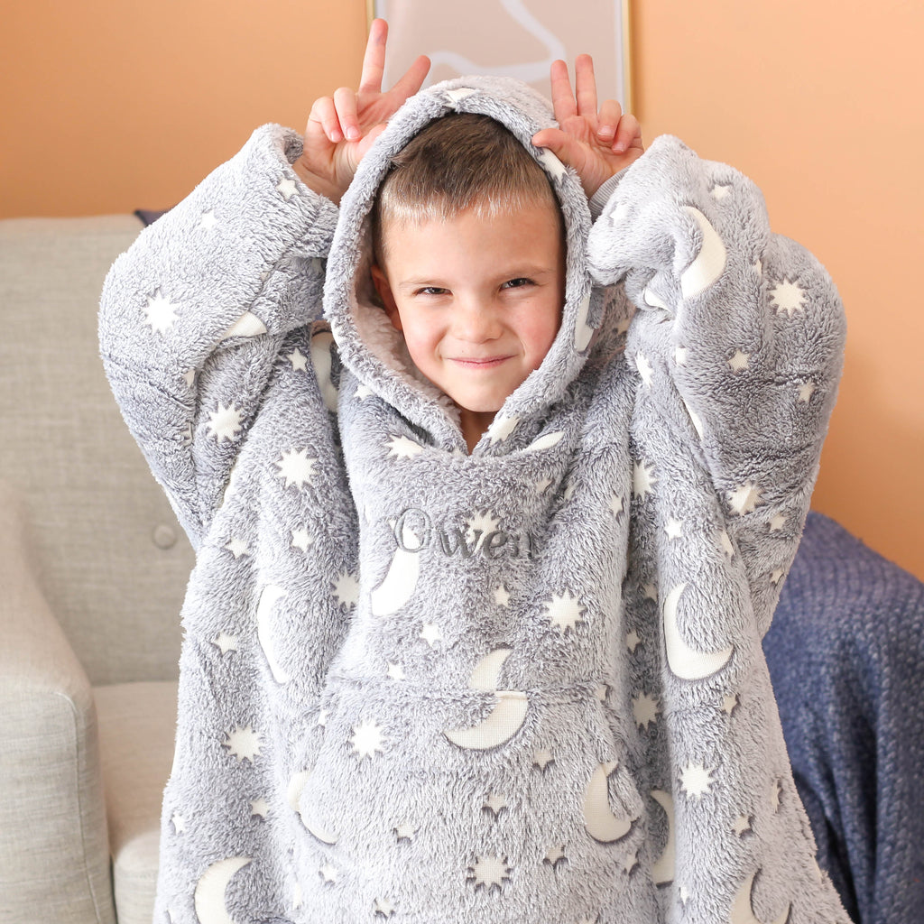 Personalised Kids Oversized Snuggly Winter Blanket Hoodie