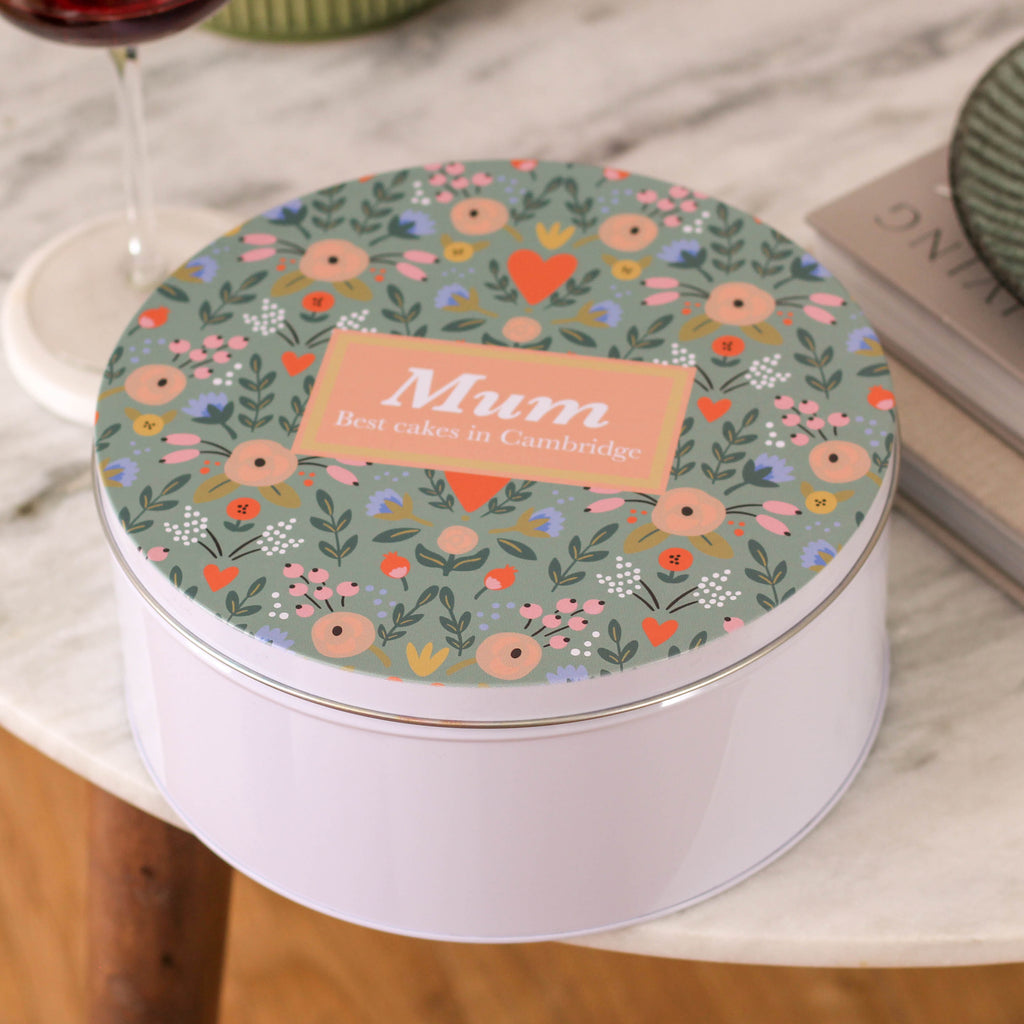 Personalised Floral Cake Tin Baking Gift For Her Small And Large Bundle