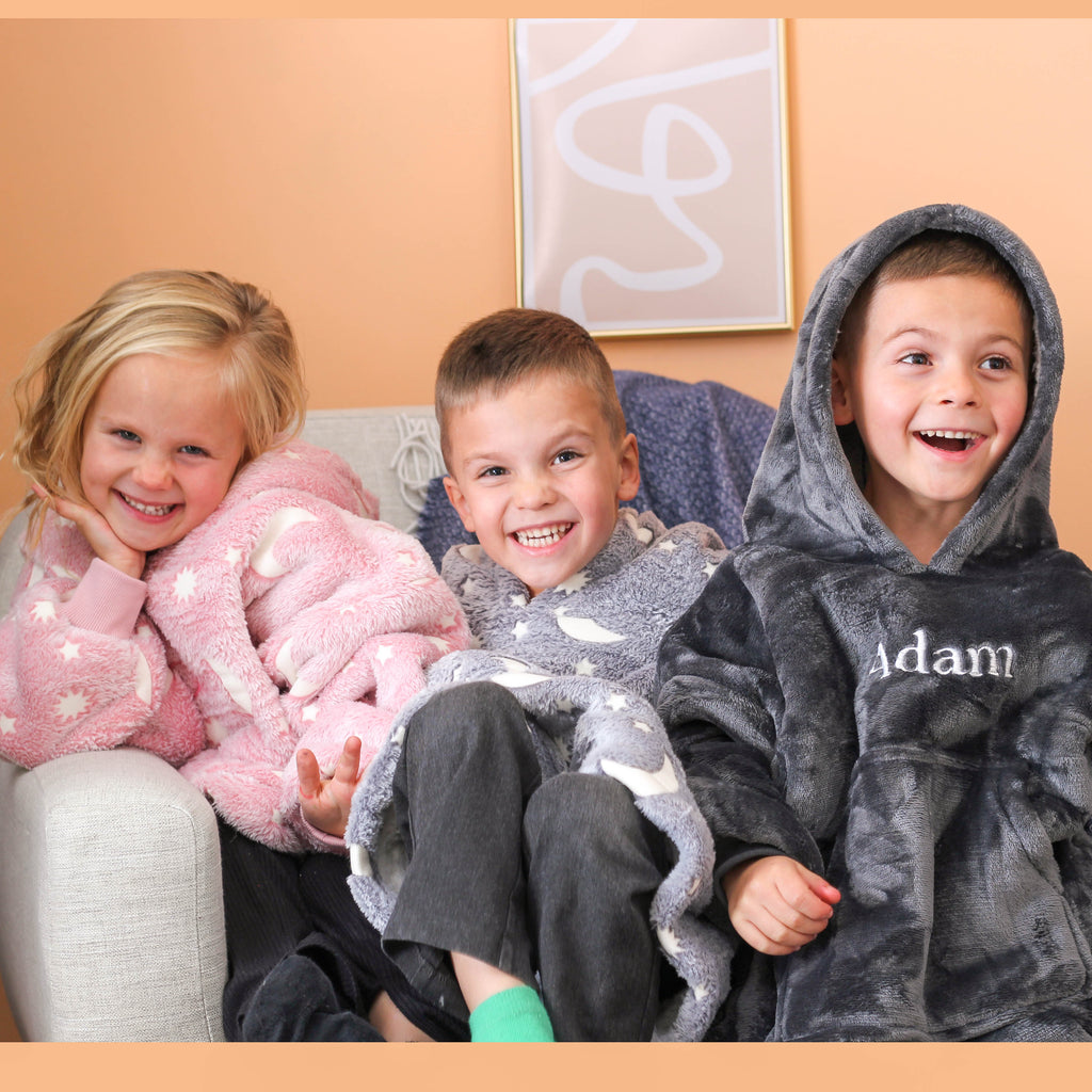 Personalised Glow In The Dark Kids Oversized Blanket Hoodie