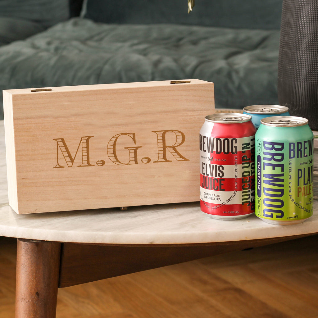 Personalised Initials Beer Box Gift For Him