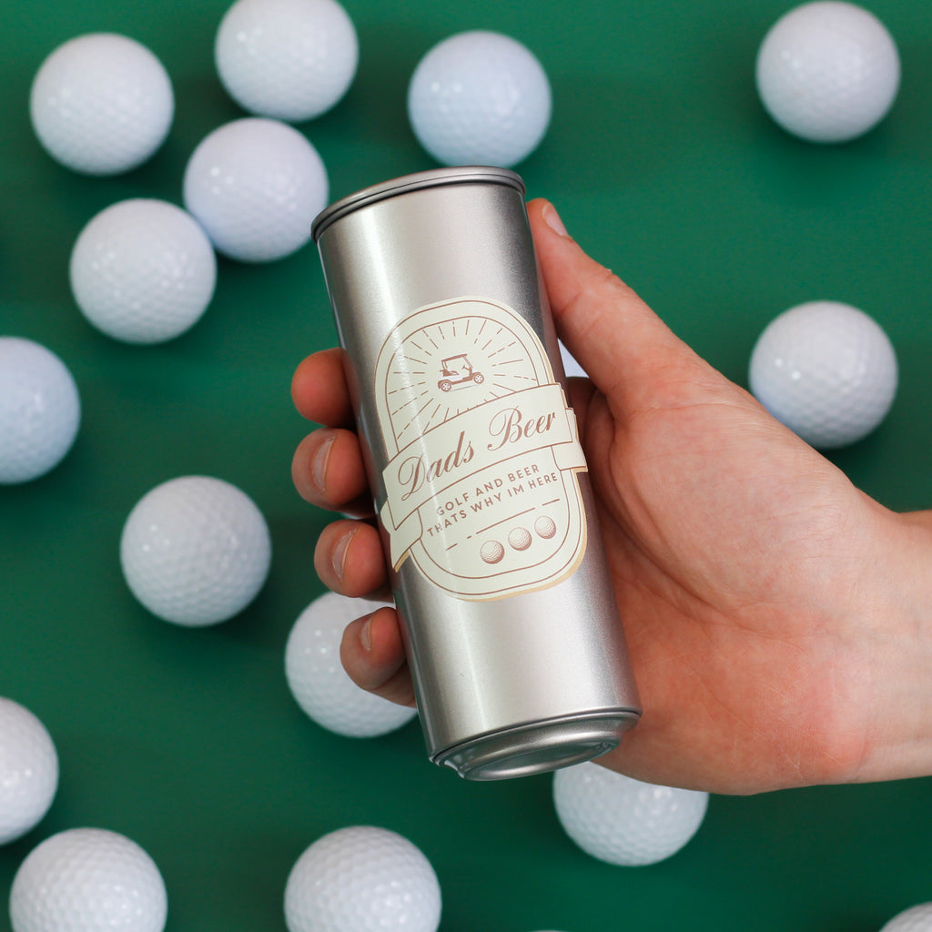 Personalised Beer Golf Tin With Matching Golf Balls