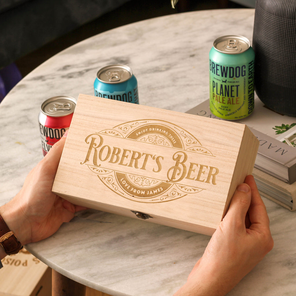 Personalised Pub Sign Beer Box For Him