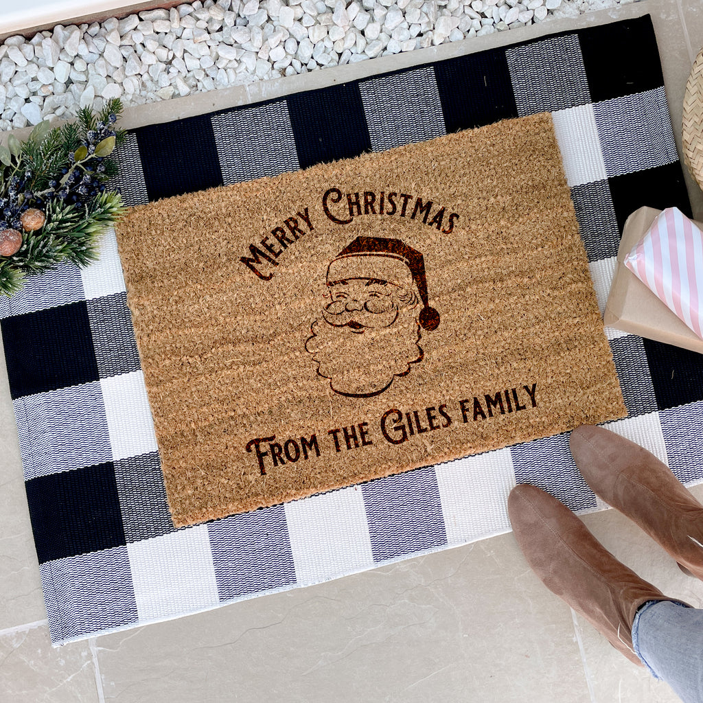 Personalised Santa Christmas Doormat Gift For Family Decoration Present