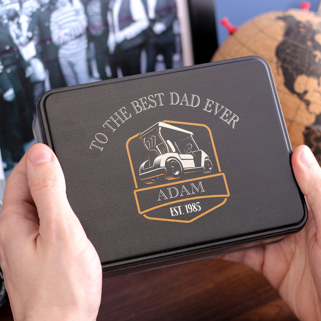 Personalised Golf Cart Tin For Dad On Fathers Day