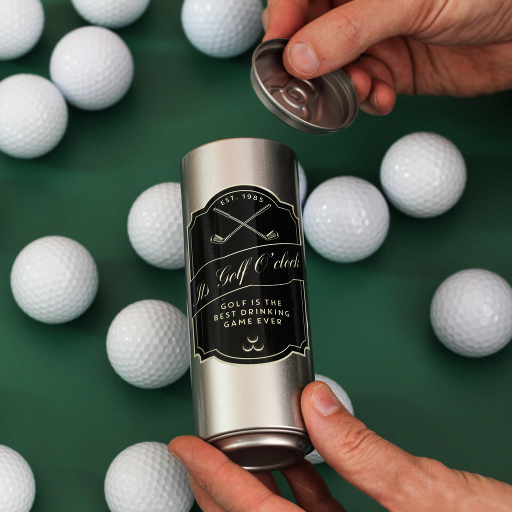 Personalised Golf Or Beer Can Gift With Matching Balls