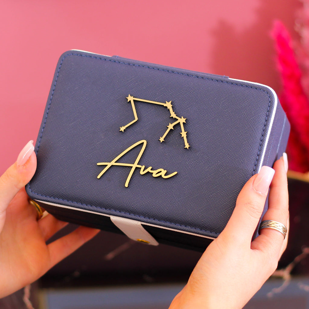 Personalised Gold Star Sign Jewellery Box