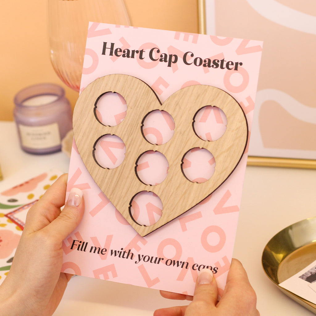 Personalised Heart Cap Collector Coaster