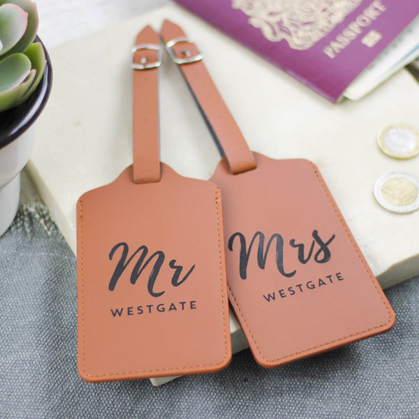 Mr and Mrs Luggage Tags, Wedding Gifts Personalized Gifts for